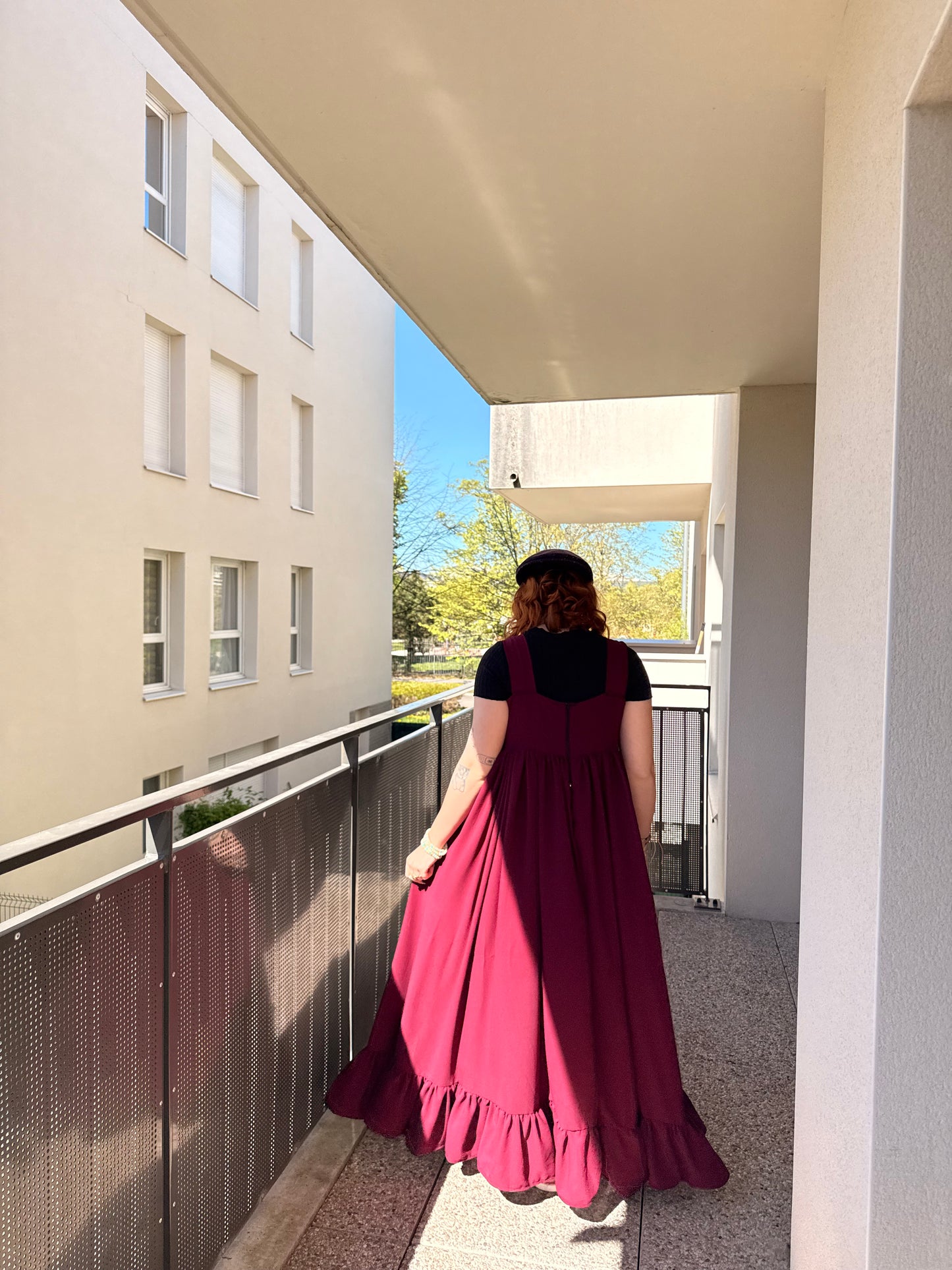 Robe longue bordeaux