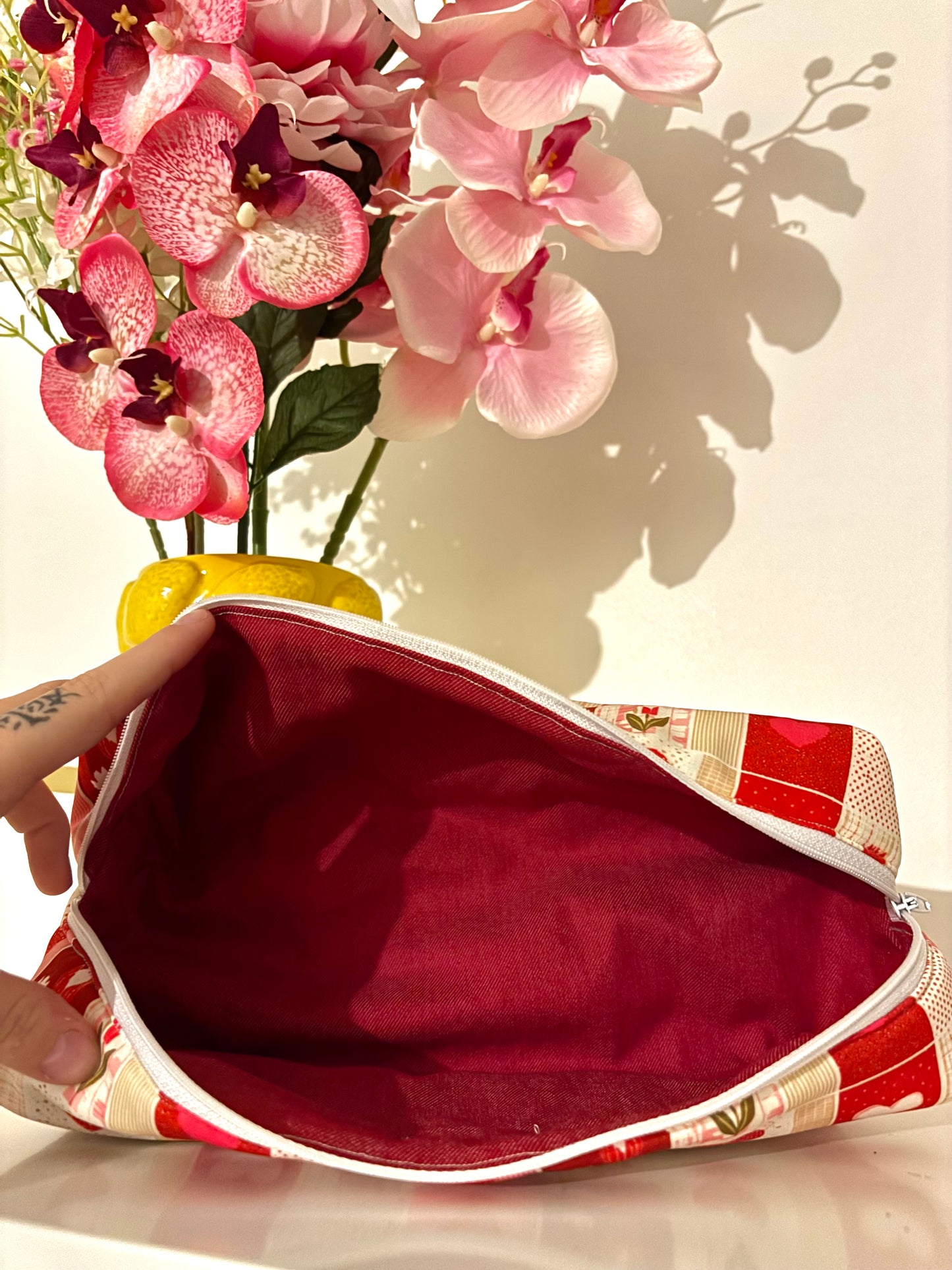 trousse de toilette/ maquillage molletonné mosaïque