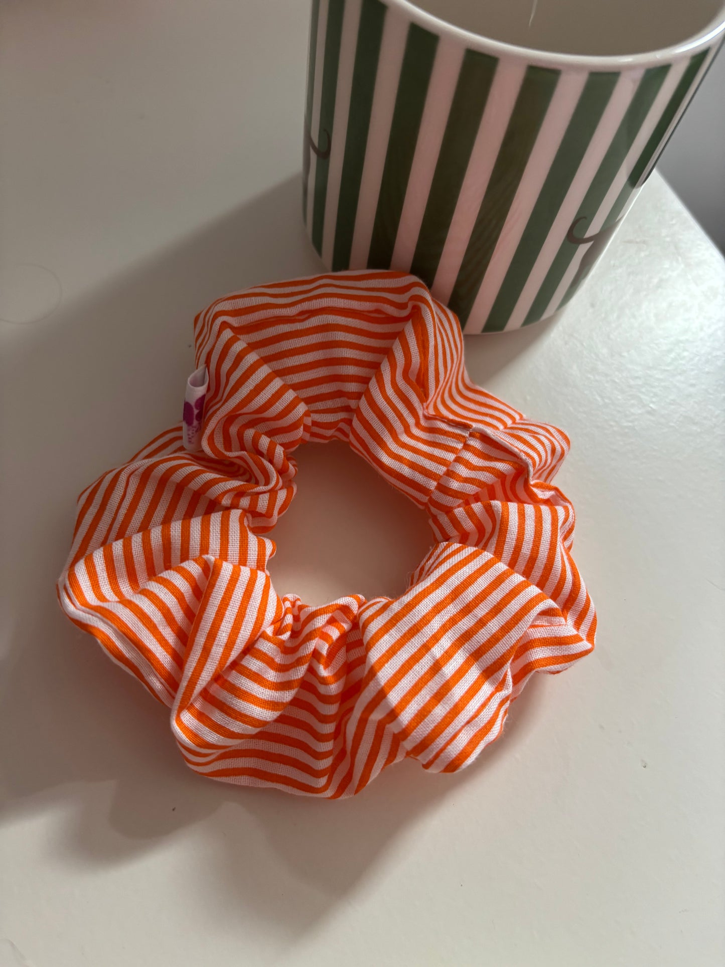 chouchou rayure orange