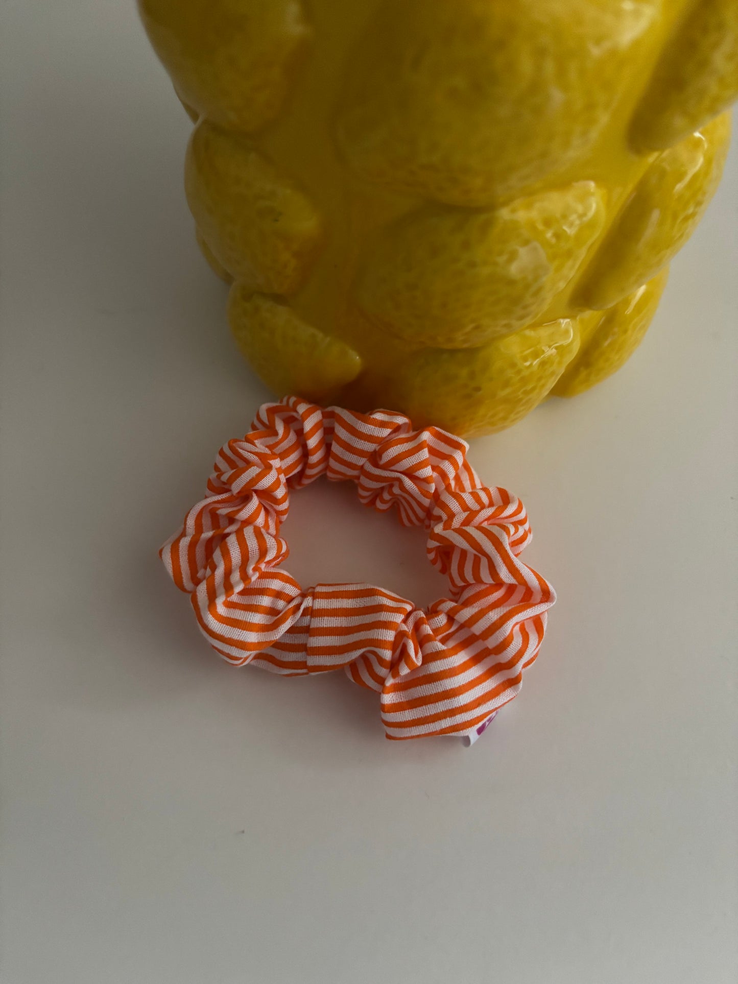 mini chouchou rayures orange