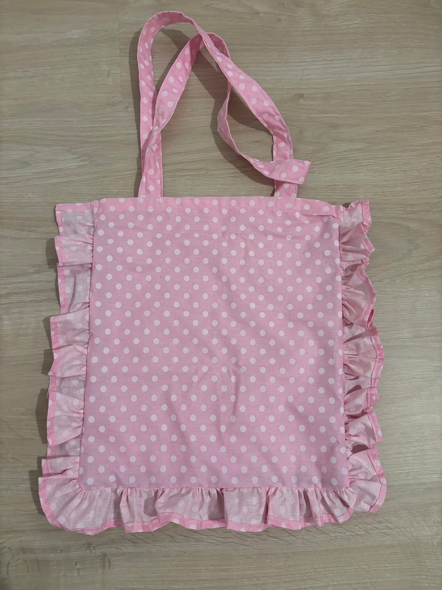 tote bag pois rose