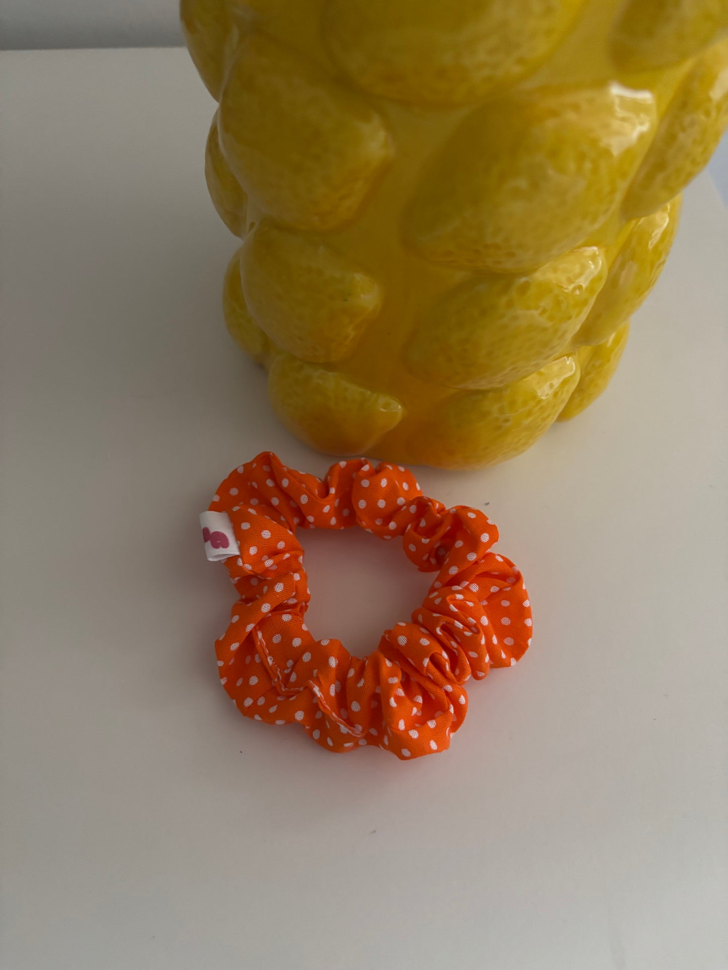 mini chouchou pois orange