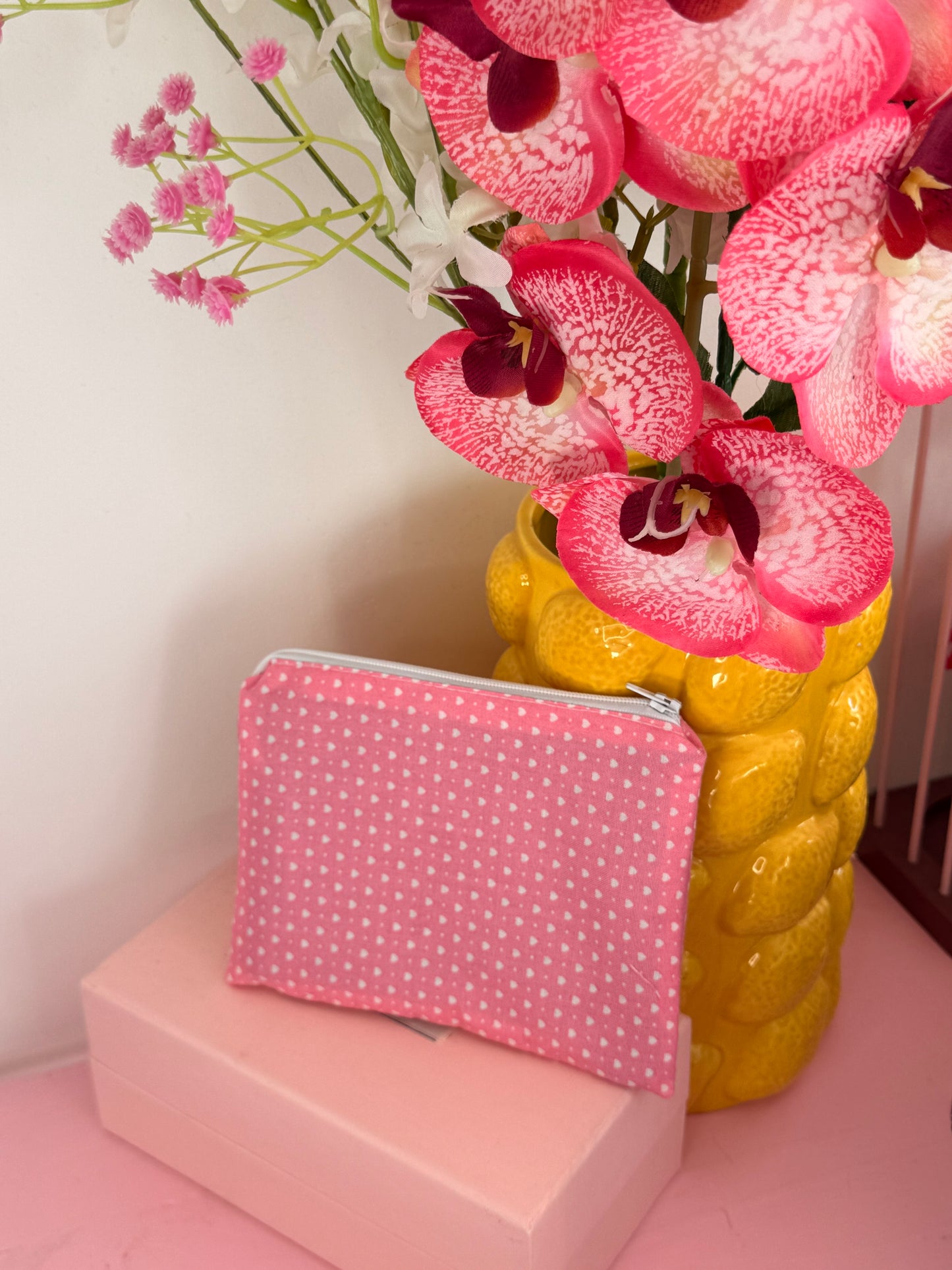 pochette rose cœur