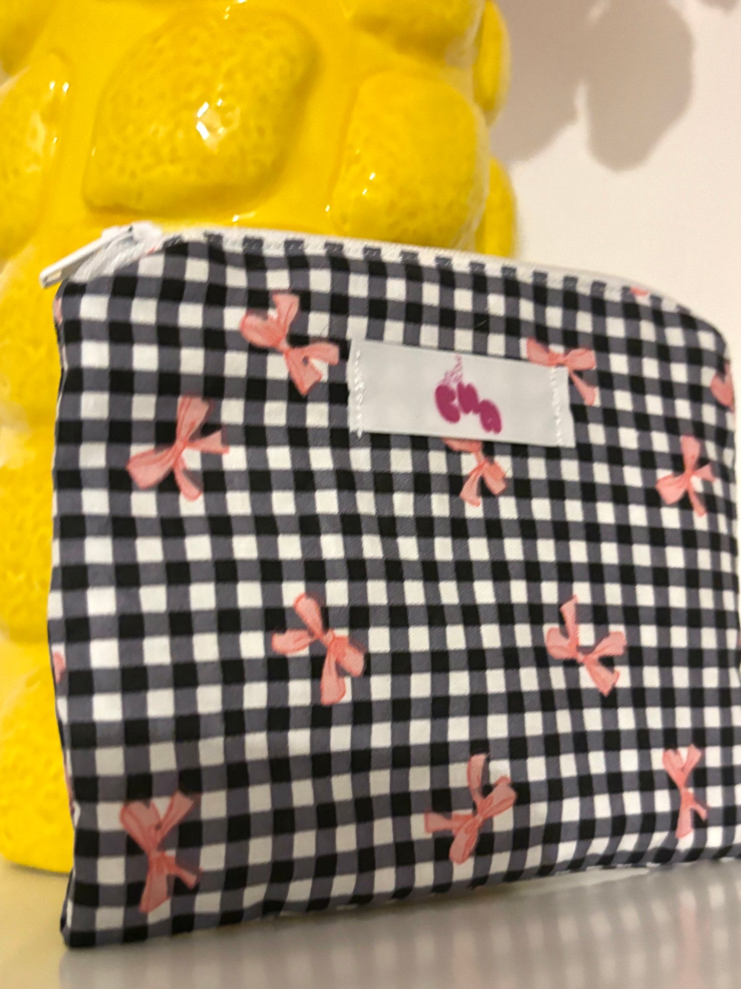 pochette à zip noeuds noir