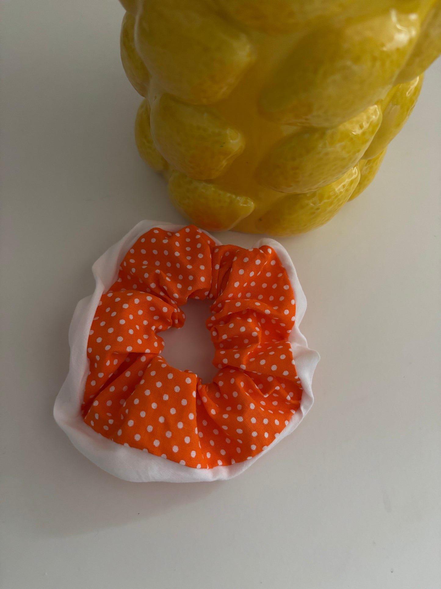 chouchou XL pois orange