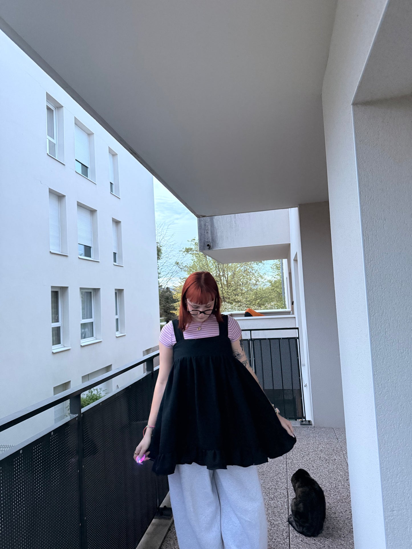 Robe courte Froufrou noir