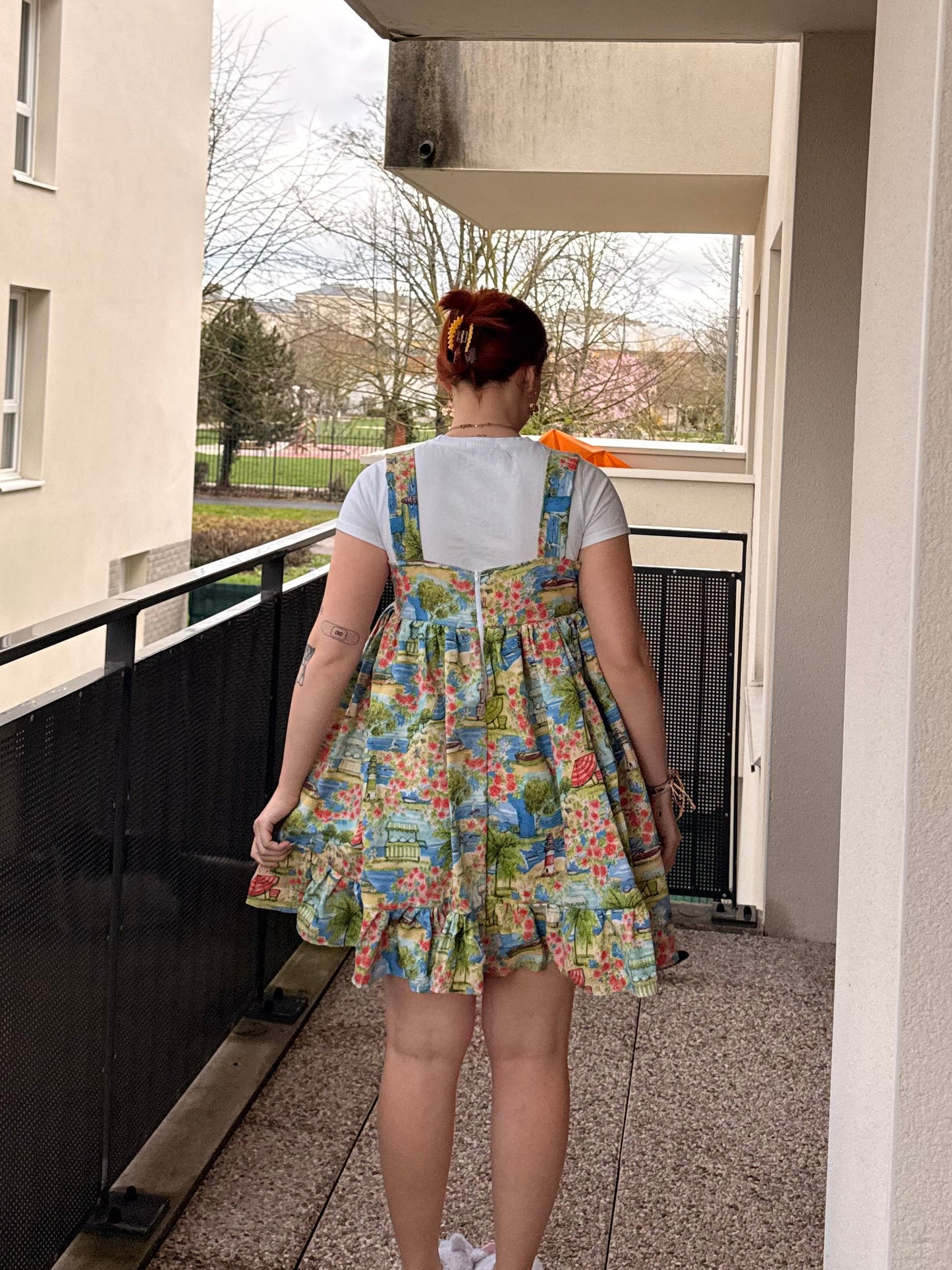 Robe courte Froufrou paysage