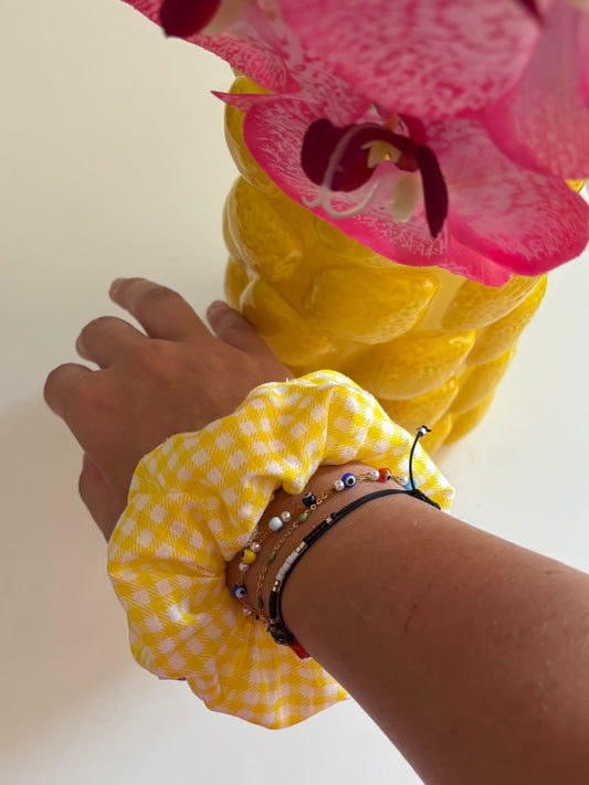 chouchou Vichy jaune