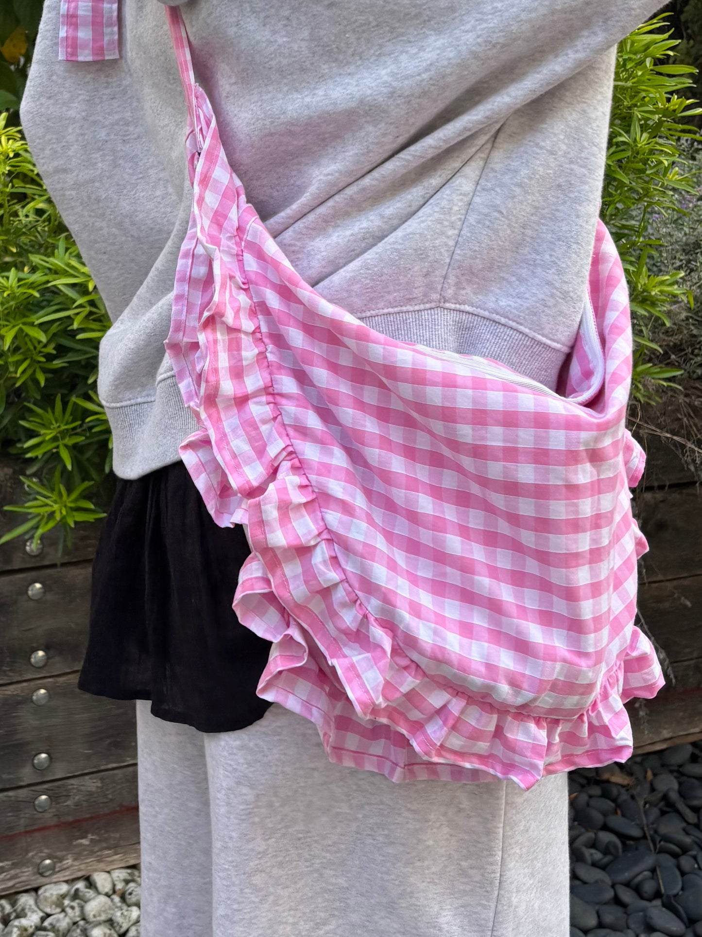 Sac bandoulière L vichy rose