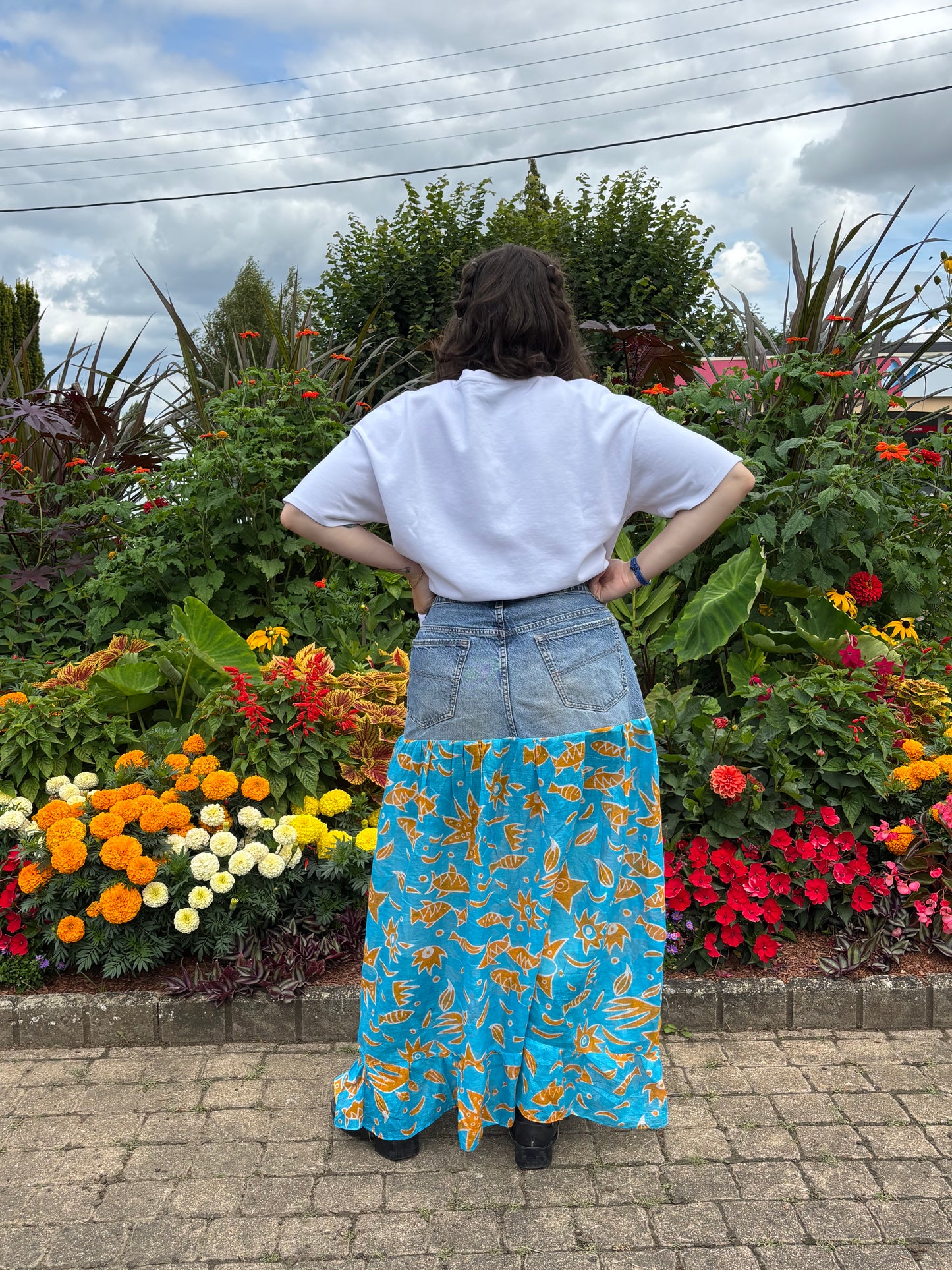 jupe mi jean mi coton