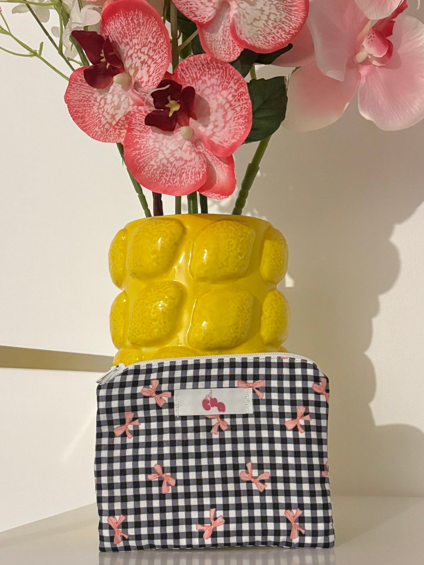 pochette à zip noeuds noir