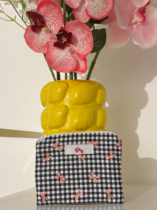 pochette à zip noeuds noir