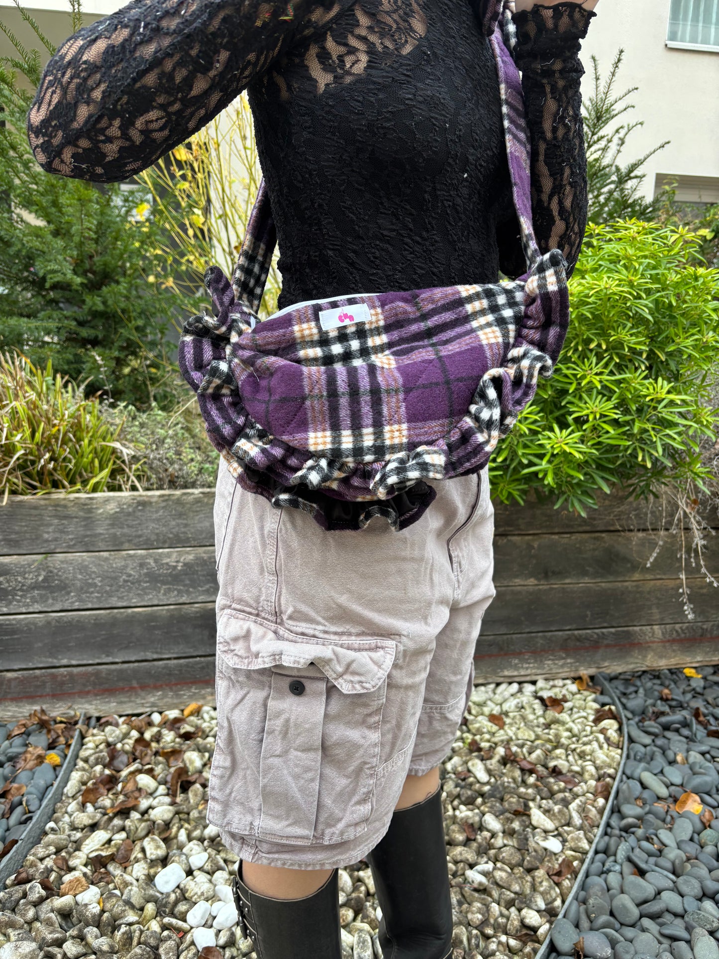 sac bandoulière matelassés violet