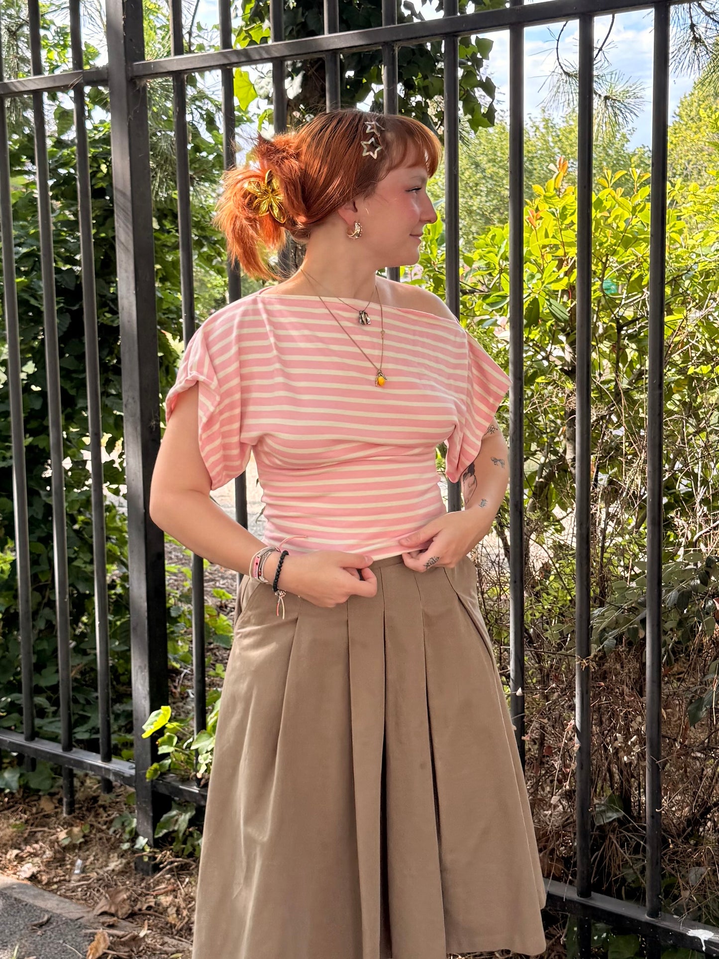 Top isée rose/jaune