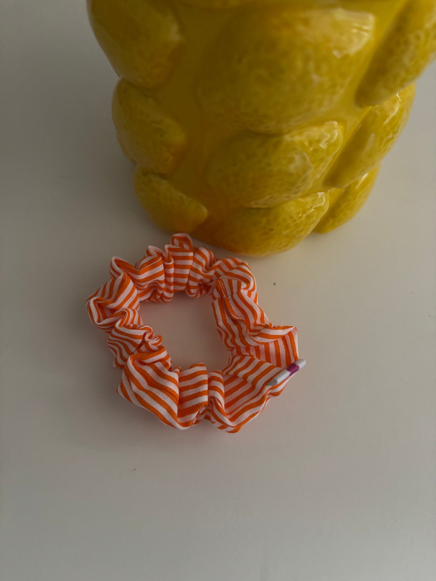 mini chouchou rayures orange