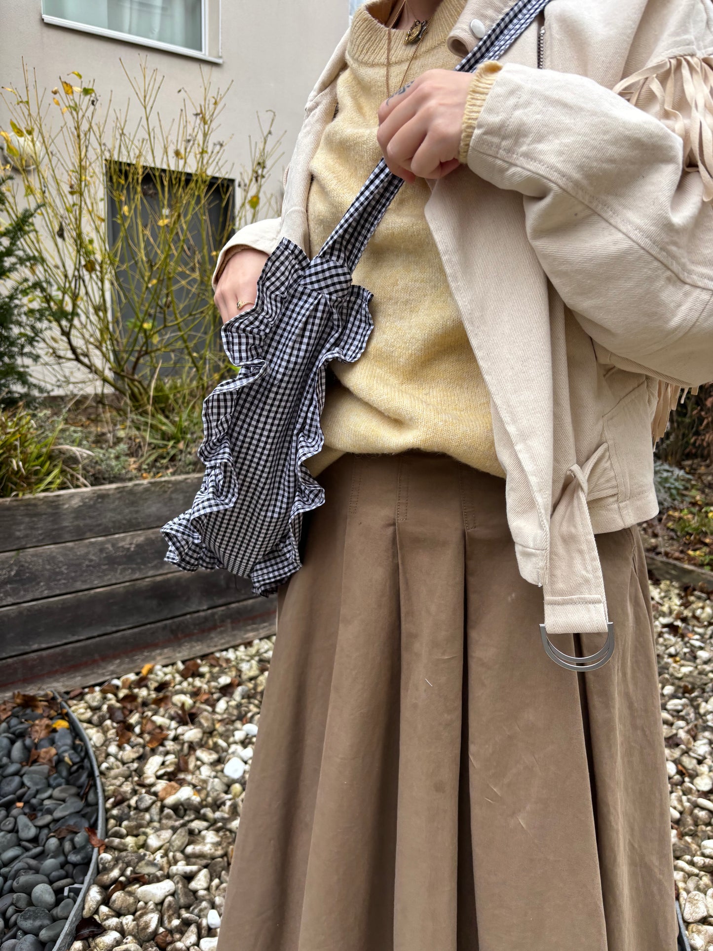 Sac bandoulière L vichy noir