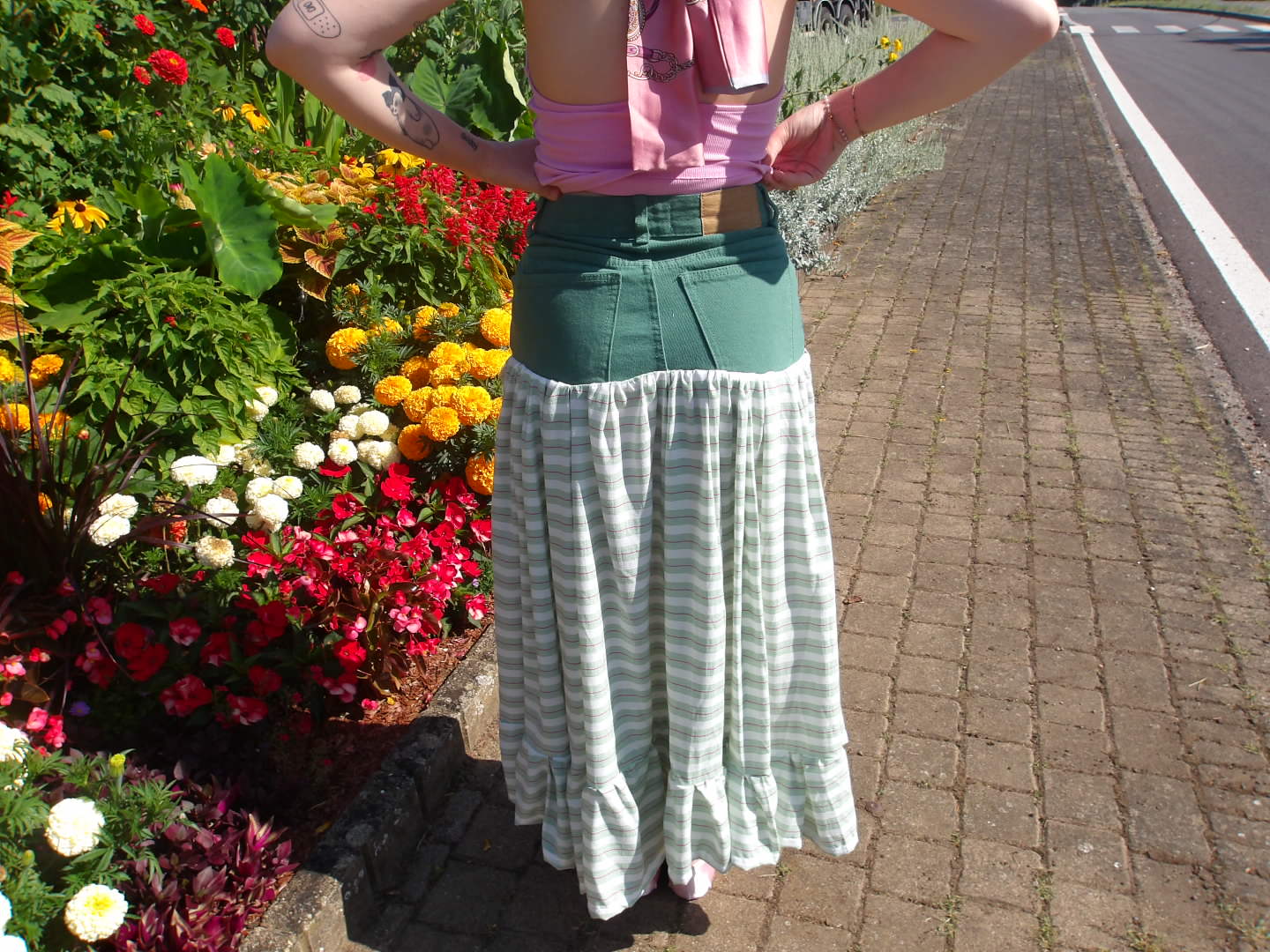 jupe mi jean mi coton