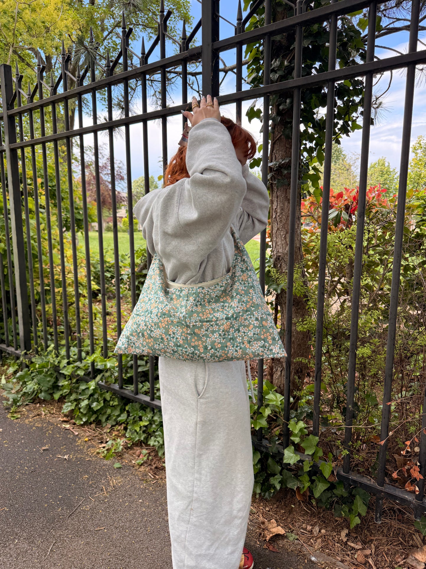 Sac dannie vert fleur