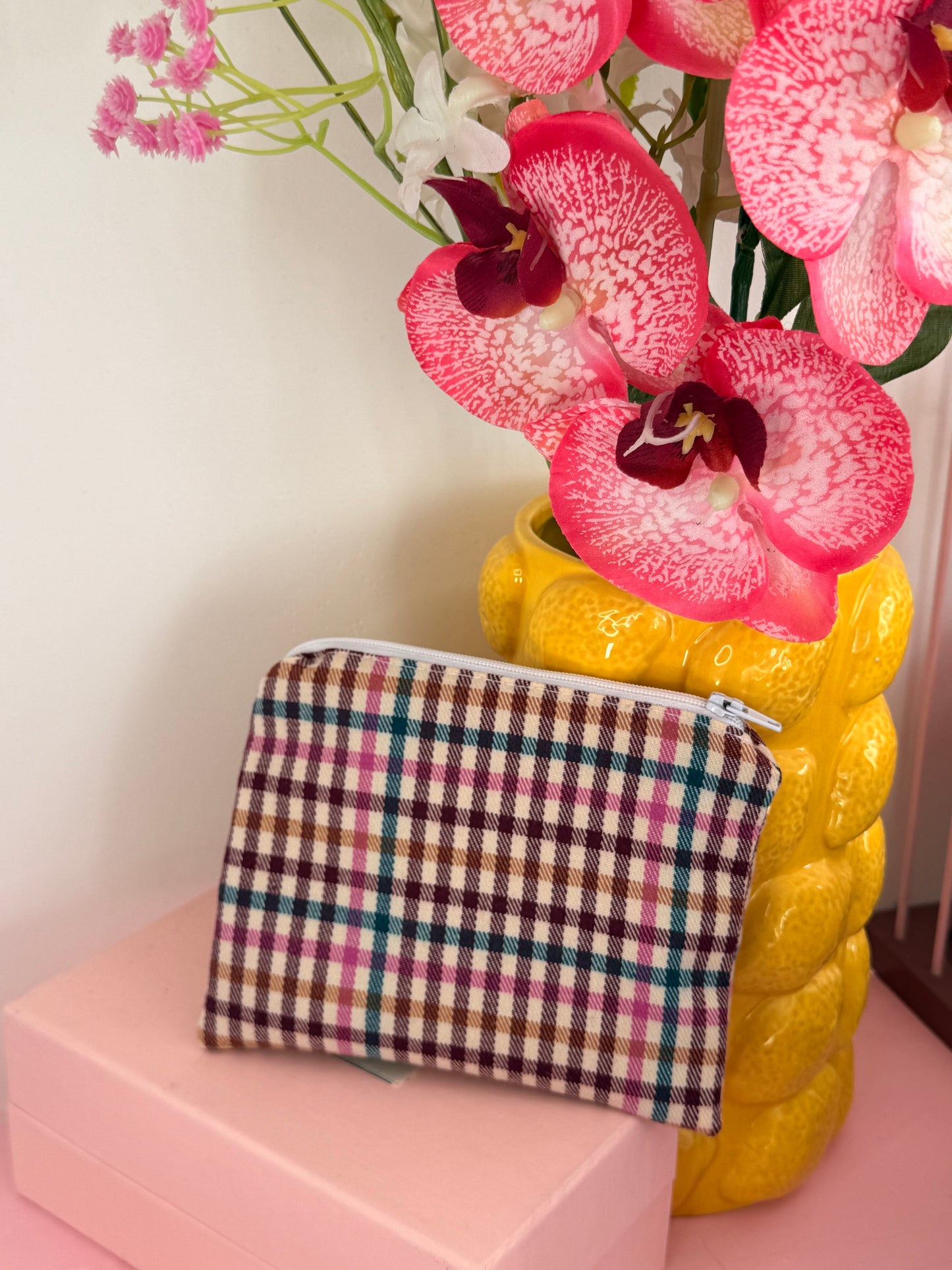 pochette à carreaux