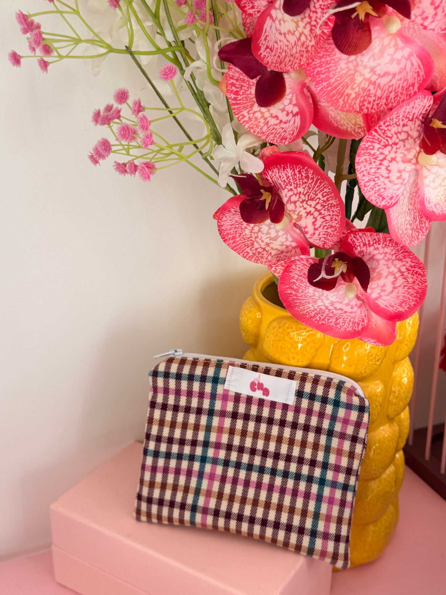 pochette à carreaux