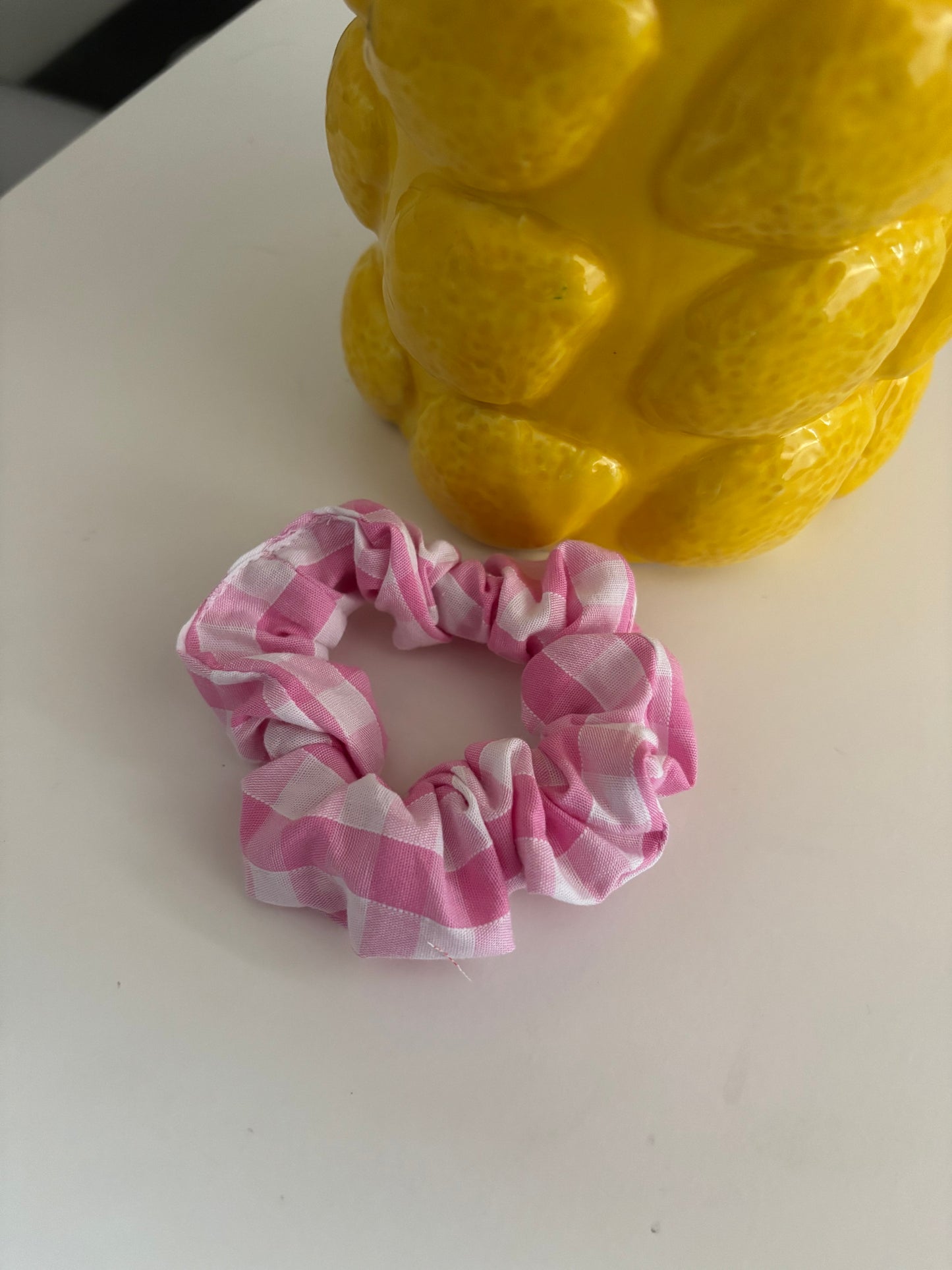 mini chouchou vichy rose