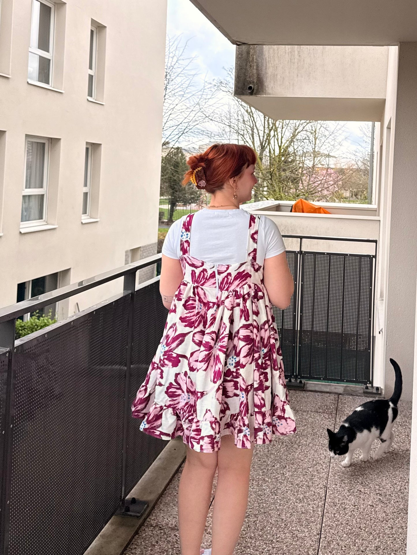 Robe courte Froufrou fleurie
