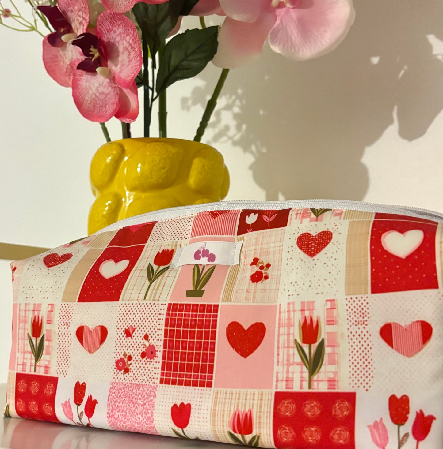 trousse de toilette/ maquillage molletonné mosaïque