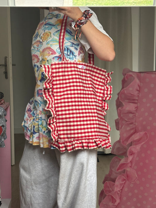 tote bag vichy rouge