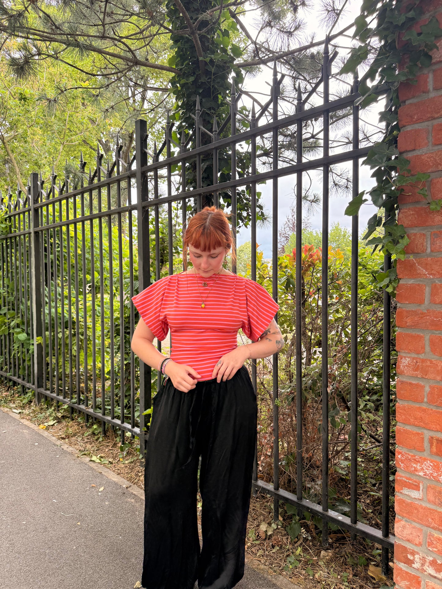 Top isée orange/rose
