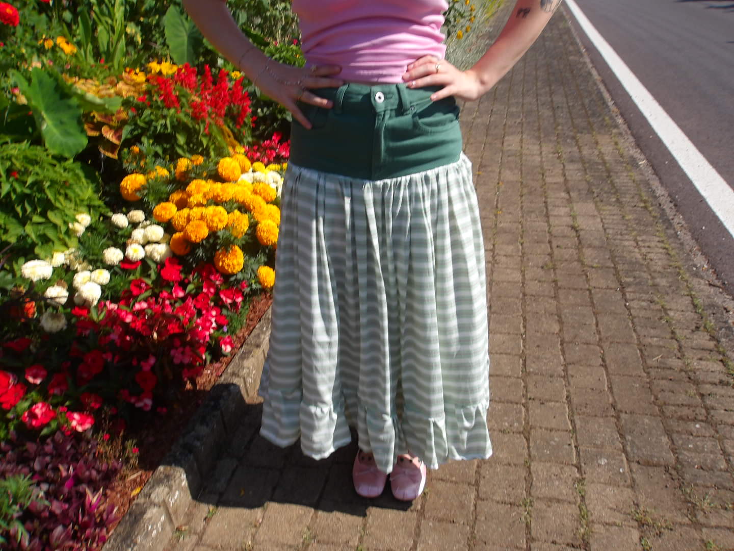 jupe mi jean mi coton