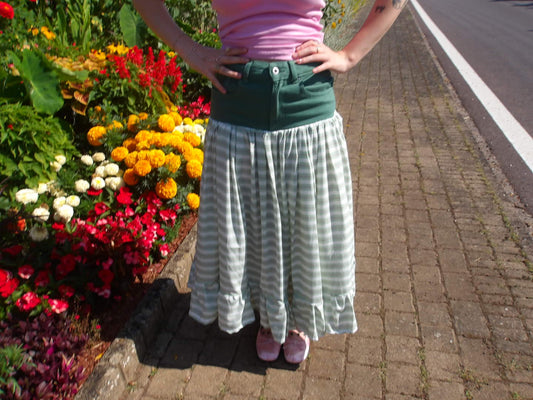 jupe mi jean mi coton