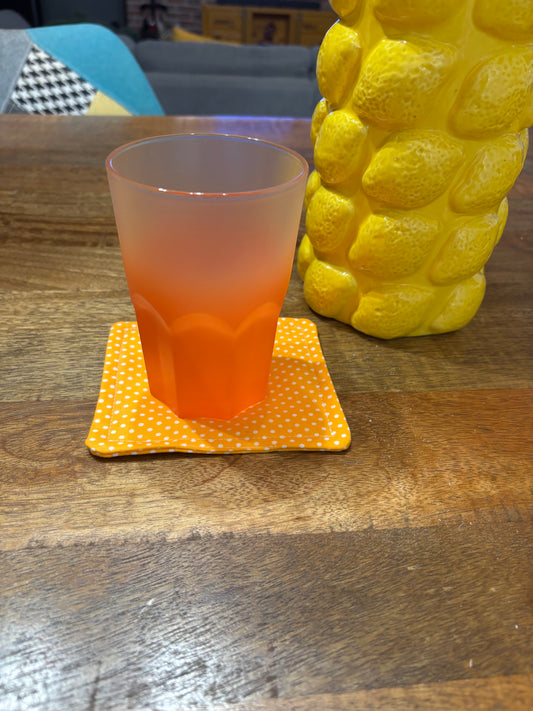 coasters orange à pois