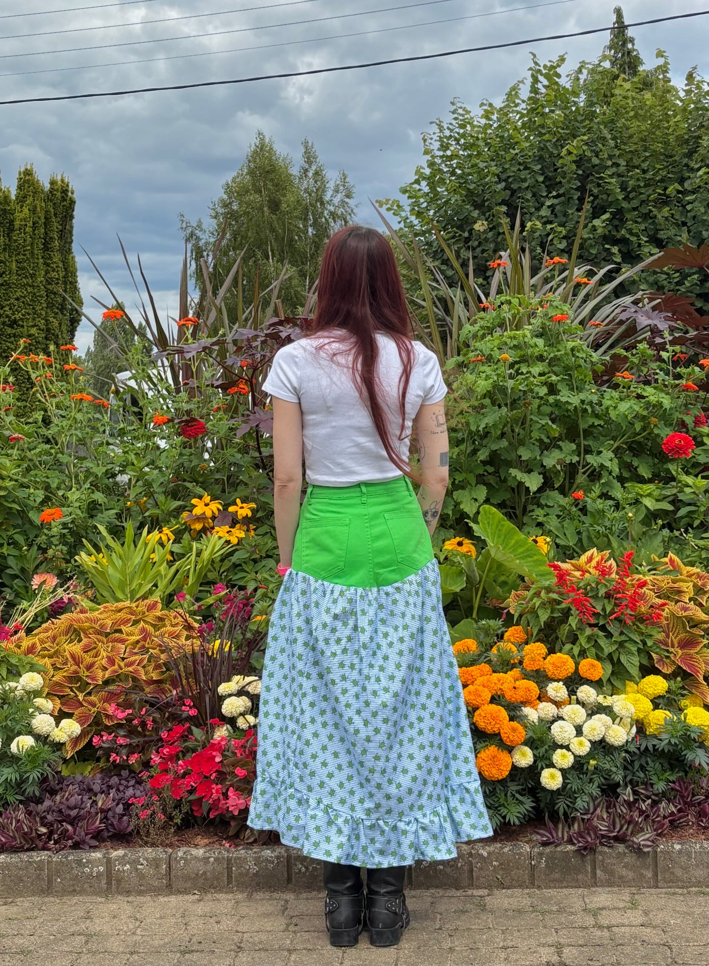 jupe mi jean mi coton tortue