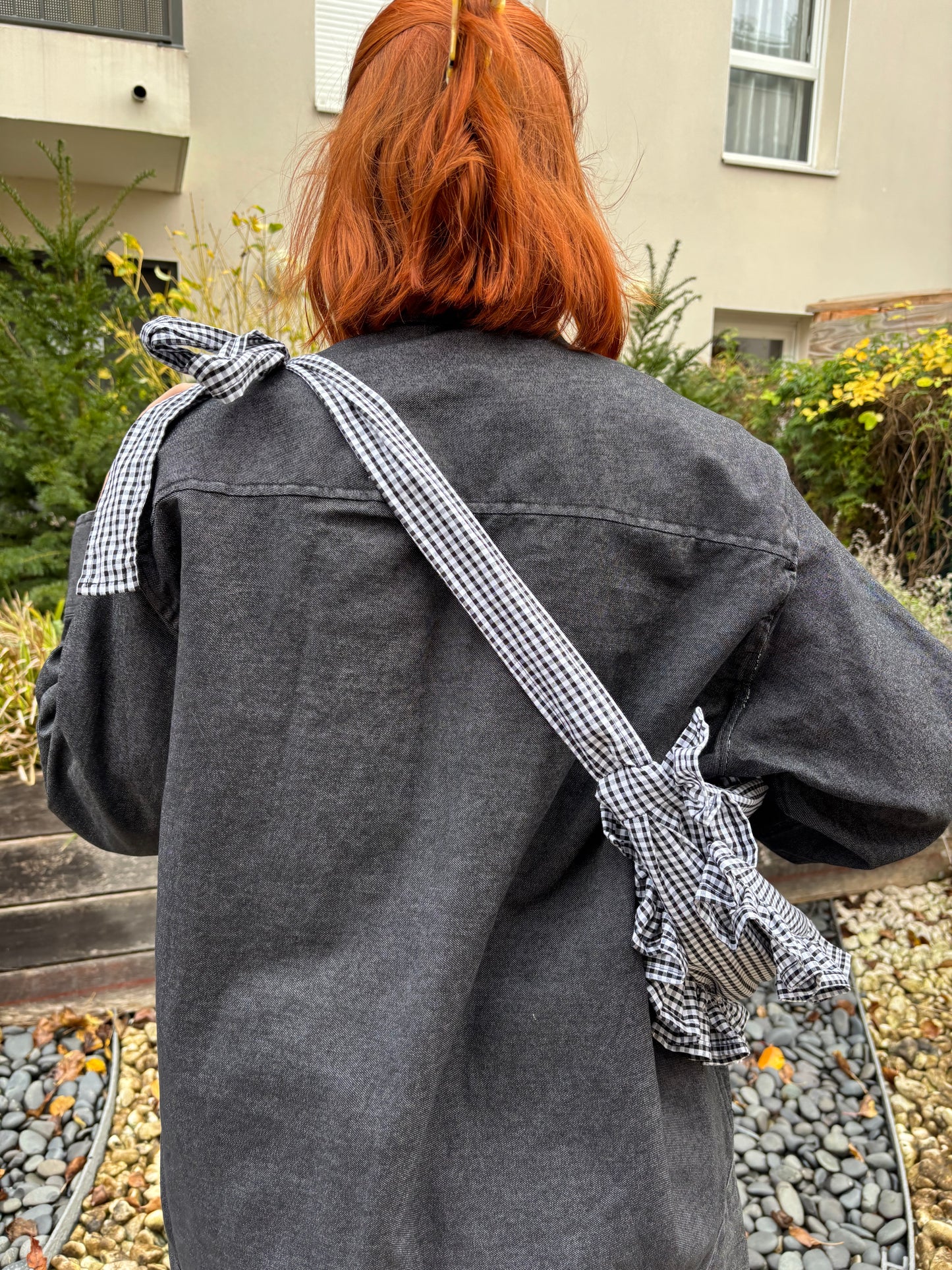 sac bandoulière vichy noir