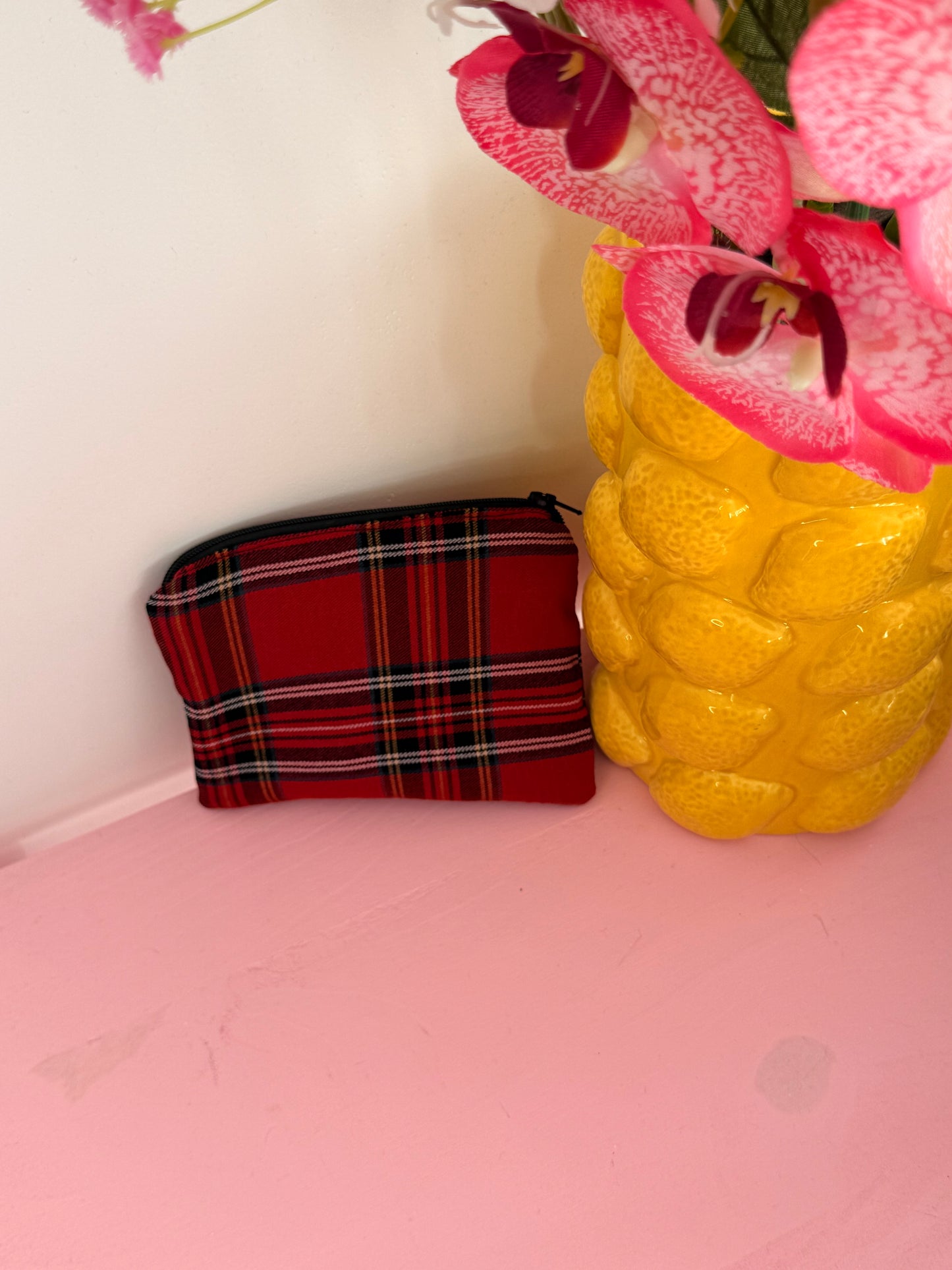 pochette tartan rouge