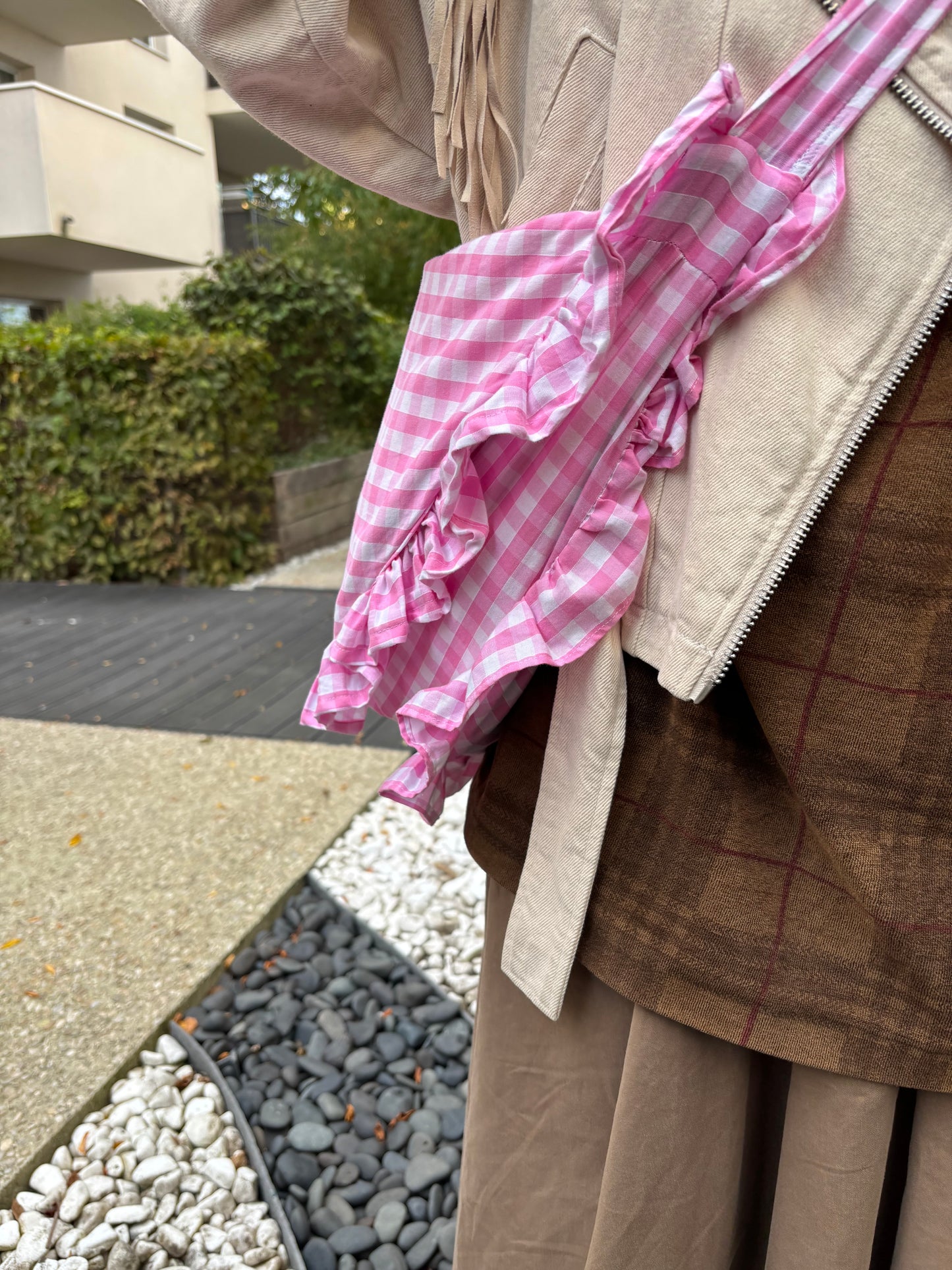 Sac bandoulière L vichy rose