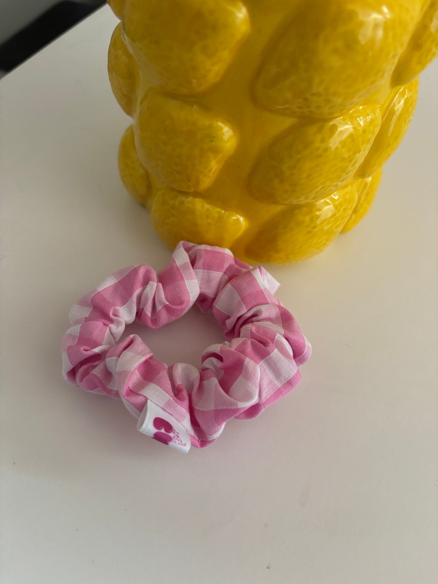 mini chouchou vichy rose