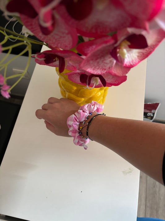 mini chouchou vichy rose