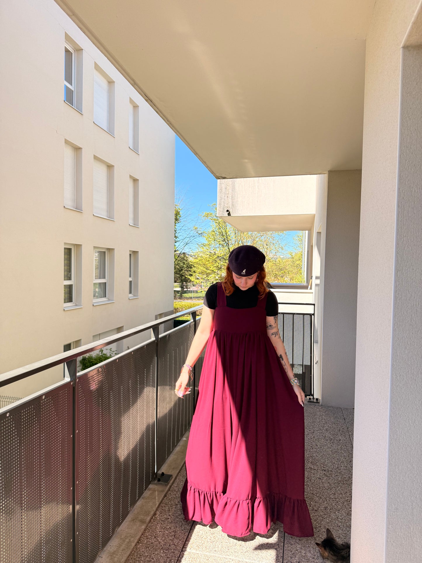 Robe longue bordeaux