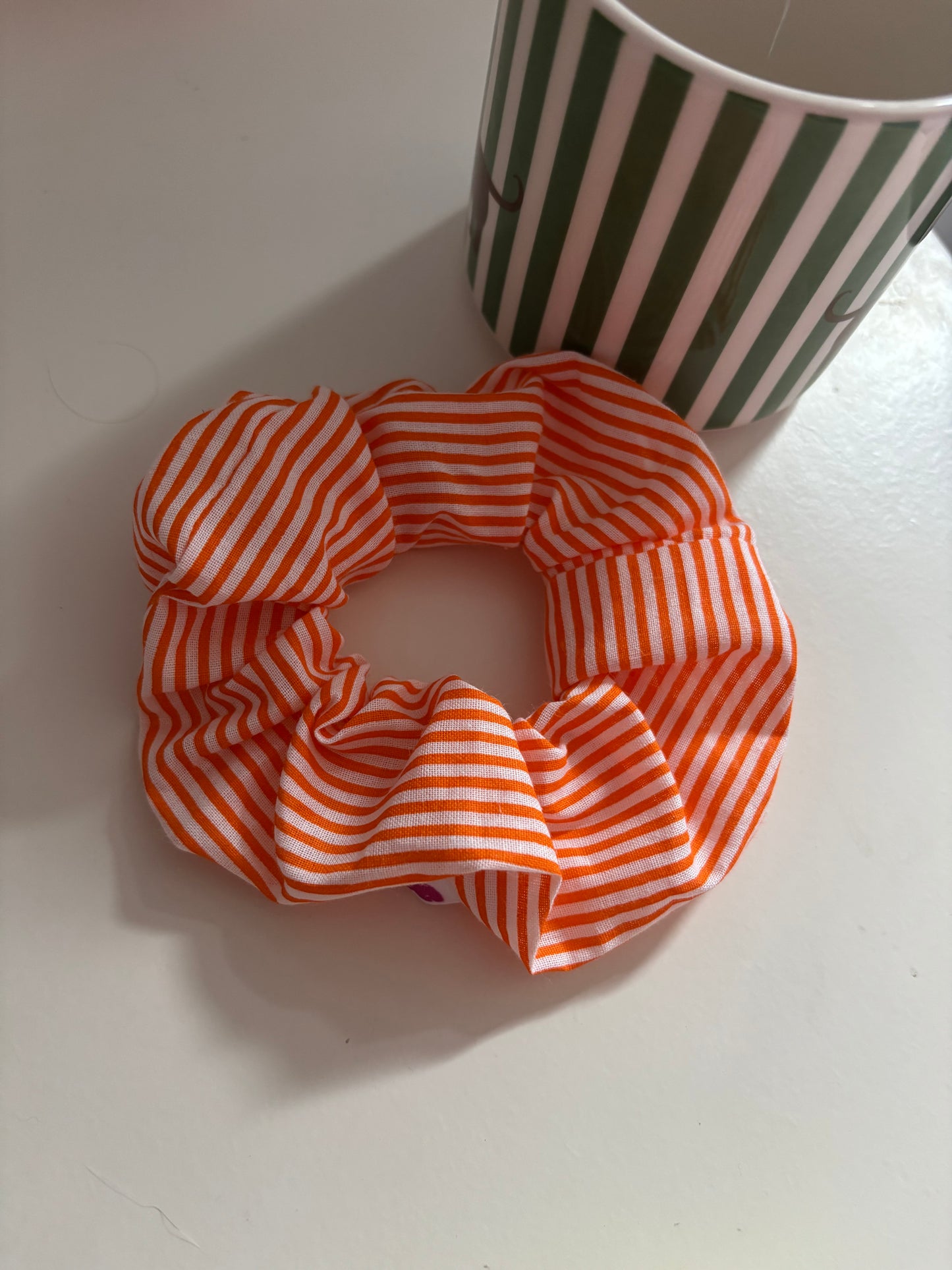 chouchou rayure orange