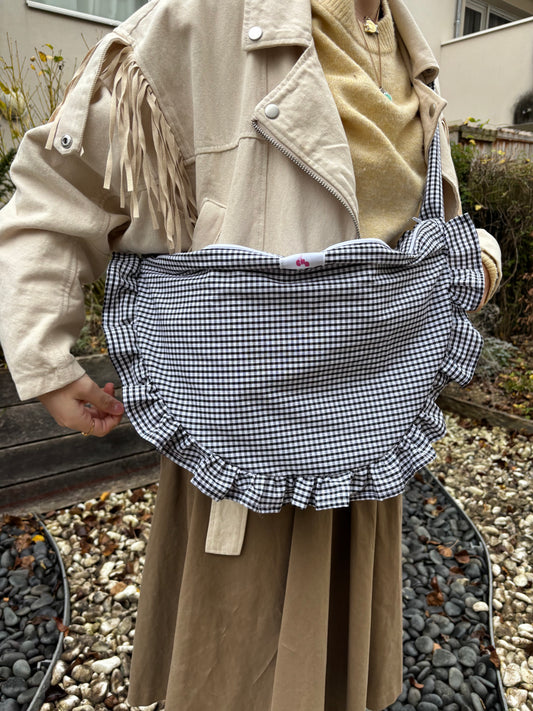 Sac bandoulière L vichy noir