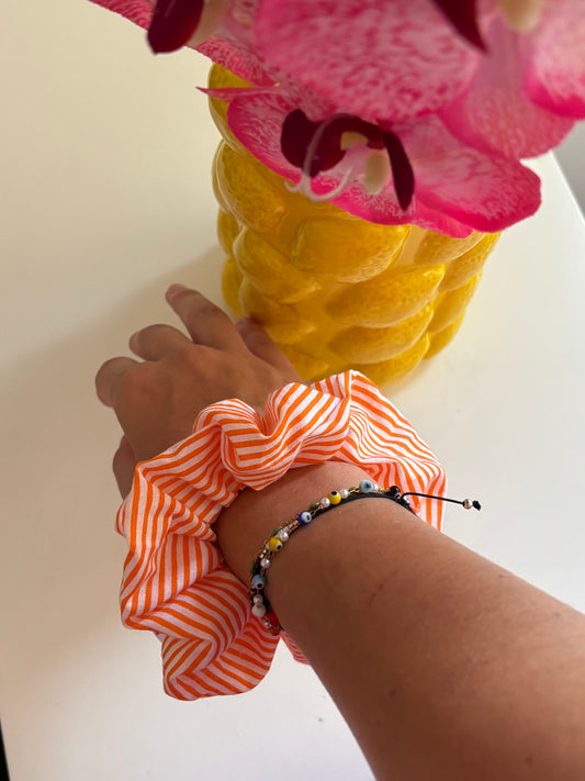 chouchou rayure orange