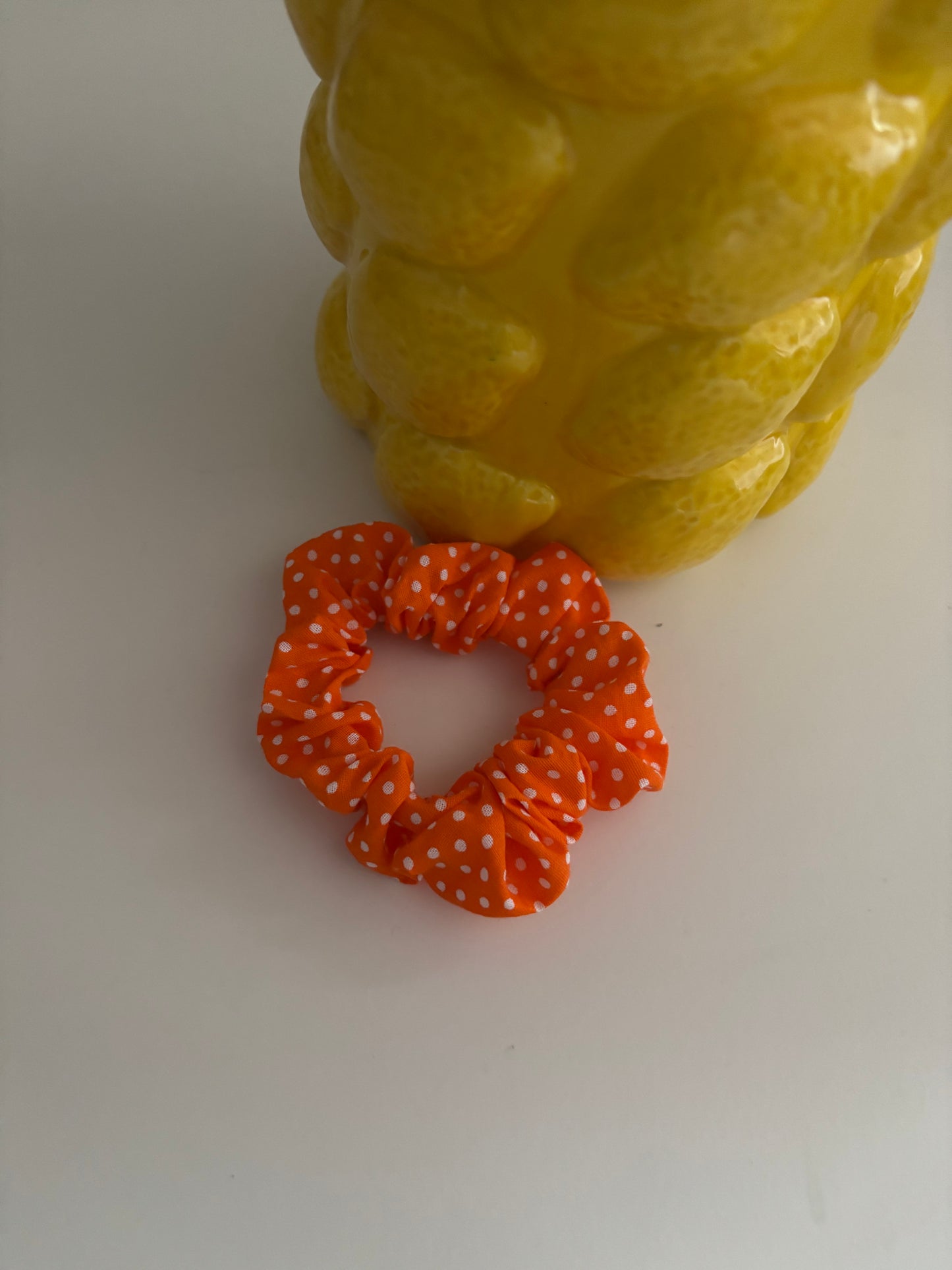 mini chouchou pois orange