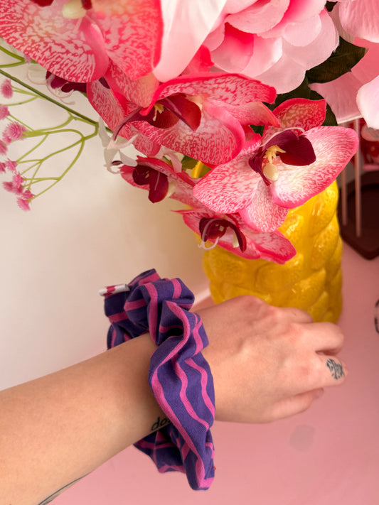chouchou rayure rose/violette