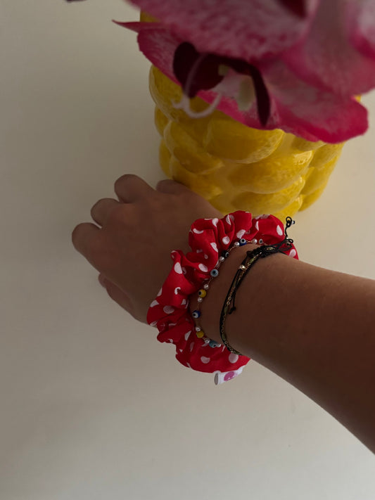 mini chouchou pois rouge