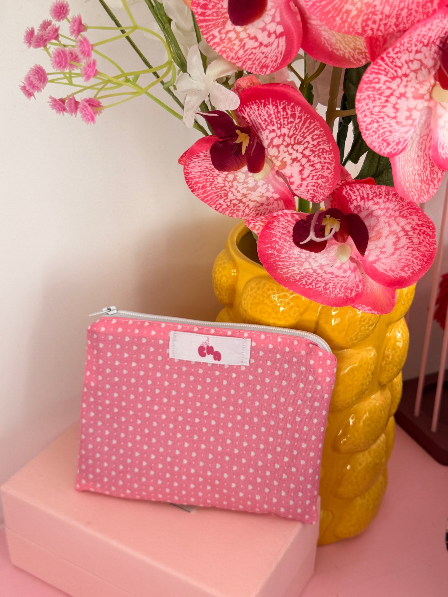pochette rose cœur