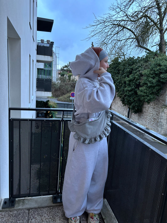 sac bandoulière gris