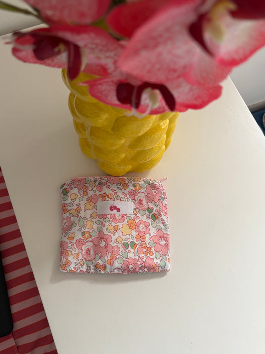 pochette à zip fleur