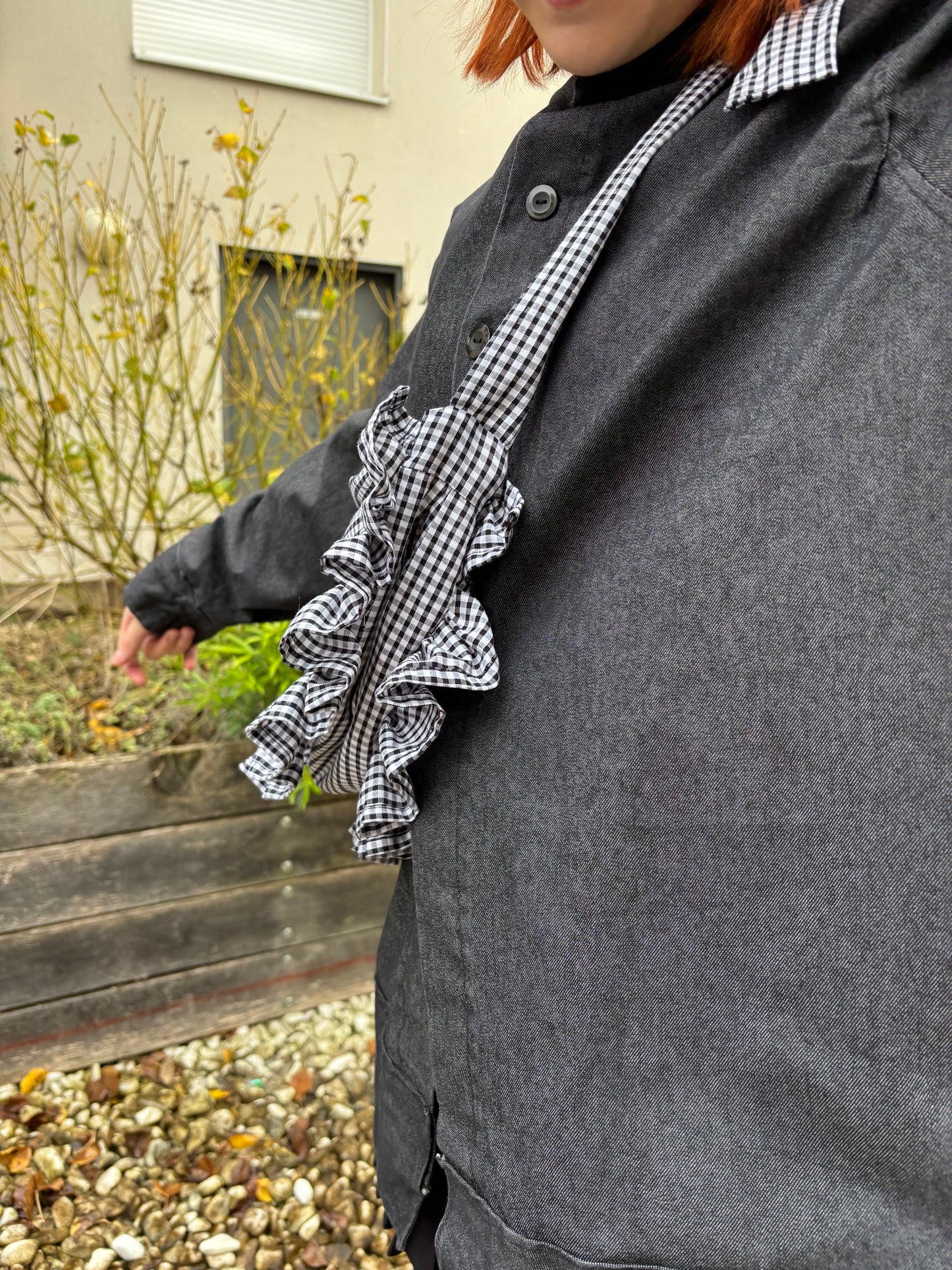 sac bandoulière vichy noir