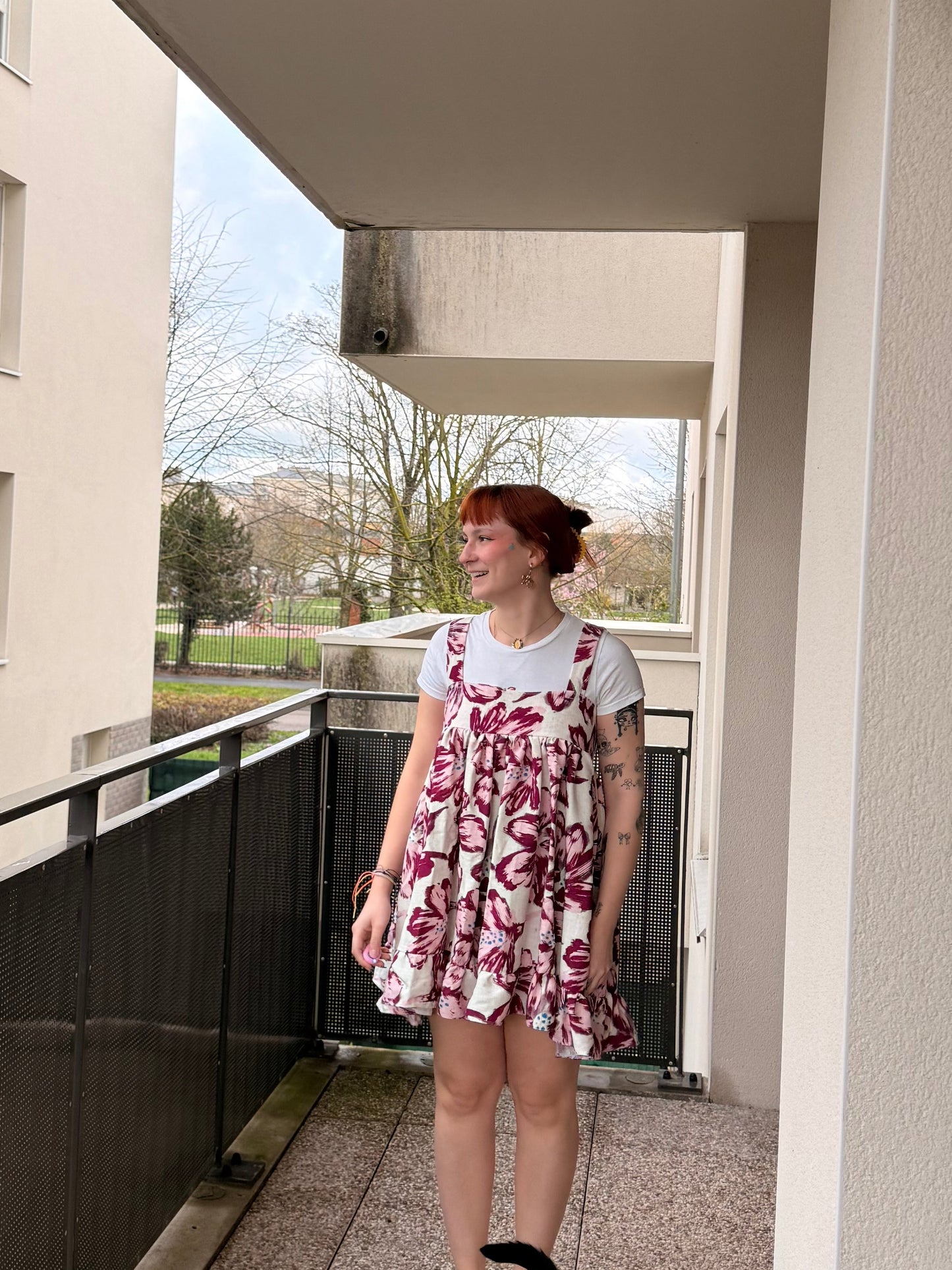 Robe courte Froufrou fleurie
